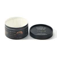 Boîte cylindrique en papier noir personnalisée avec doublure intérieure pour l'emballage de biscuits, mousses, gâteaux et desserts - Vente en gros usine