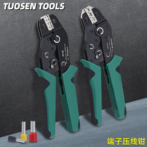 คีมย้ำสายไฟ Tuosen Ratchet ขนาด 23 AWG แบบเข้าด้านหน้า เกรดอุตสาหกรรม ผลิตจากเหล็กกล้าคาร์บอนสูง สำหรับงานเดินสายไฟฟ้า - Product Image 2