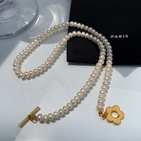 Kalung Rantai Sweater Kancing OT Bunga Kecil Model Fashion Custom