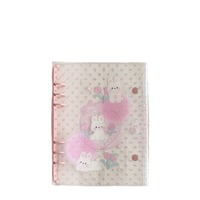 Reliure à double boucle transparente en PVC de style coréen A5, reliure à couverture souple avec motifs d'animaux mignons, reliure photo