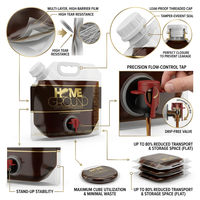 Pochette souple personnalisée avec bec verseur et robinet, sac de stockage d'eau de qualité alimentaire avec poignée, pochette d'emballage liquide pliable OEM ODM