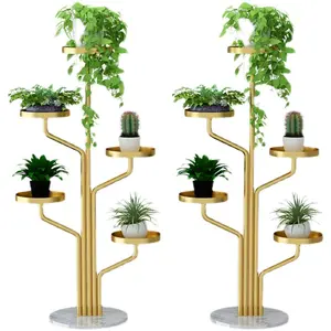 New Arrival Indoor Metal Plant Stand Simple Style black gold color green plant stand