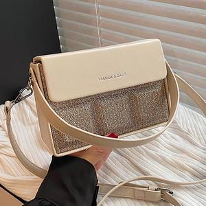 Bolso de Hombro/Bandolera de <span class=keywords><strong>PU</strong></span> con Diseño de Contraste de Color y Parches de Poliéster, Estilo Moderno, para Mujer, Playa y Uso Diario, Novedad 2026 - Product Image 2