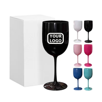 Verres à vin en plastique cannelés français de 480 ml, grande capacité, mignons et simples, de haute qualité, avec logo personnalisé, vente en gros, fabrication sur mesure