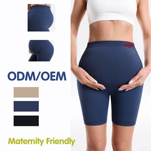 Pantalones Deportivos Ajustados de Color Sólido sin Costuras, Pantalones Cortos de Spandex y Nailon <span class=keywords><strong>para</strong></span> Mujeres <span class=keywords><strong>Embarazadas</strong></span> - Product Image 1