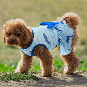 שמלת כלב קיץ בגדי חיות מחמד חולצה נושמת חיית מחמד עם דפוסי דגים מצוירים שמלת חצאית בגדים להתאמה אישית - Product Image 3