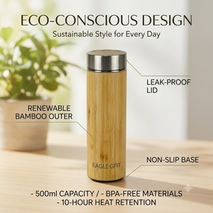 Wholesale 100% Food Grade Eco Natural Bamboo Travel Coffee Mug Custom Logo Portable Reusable Drinking <b>Cup</b> Promotion Gift - Product Image 5