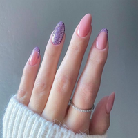 Ensemble de faux-ongles, réutilisables, colorés, pour bébés, couleur unie, rose, nail-Art, 240 pièces, boîte d'emballage, Design personnalisé, réutilisables