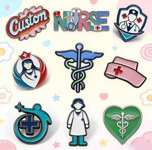 Broche personnalisée en émail métallique pour infirmière et médecin, stéthoscope, électrocardiogramme, badge d'ambulance, épingle de revers en émail souple - Product Image 3
