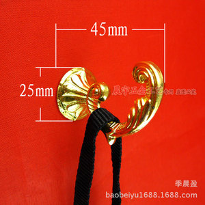 Chengyu European Style Single <b>Hook</b> Gold 45x25mm Wall Mounted Durable Clothes Hat <b>Kitchen</b> <b>Hook</b> - Product Image 1