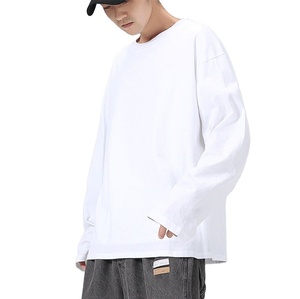 มาใหม่ของผู้ชายแขนยาวผ้าฝ้าย100% สีที่กำหนดเองขนาดบวกเสื้อยืด - Product Image 1