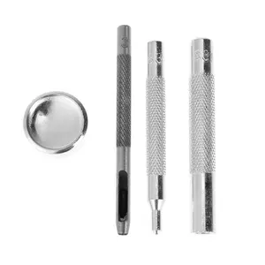 4pcs 831 655 633 Type Metal Snap Fasteners Press Studs Button setter Hand Punch Installation Tool Leather Material Accessories