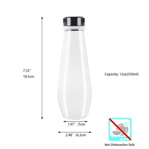Wholesale PET <b>200ml</b> 250ml 300ml 360ml 500ml Plastic clear Juice Bottle Beverage Bottle Plastic <b>Milk</b> Bottles with Screw Lid - Product Image 2