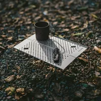 Table pliante moderne en alliage d'aluminium pour le camping en plein air avec rangement, mini-meubles d'extérieur