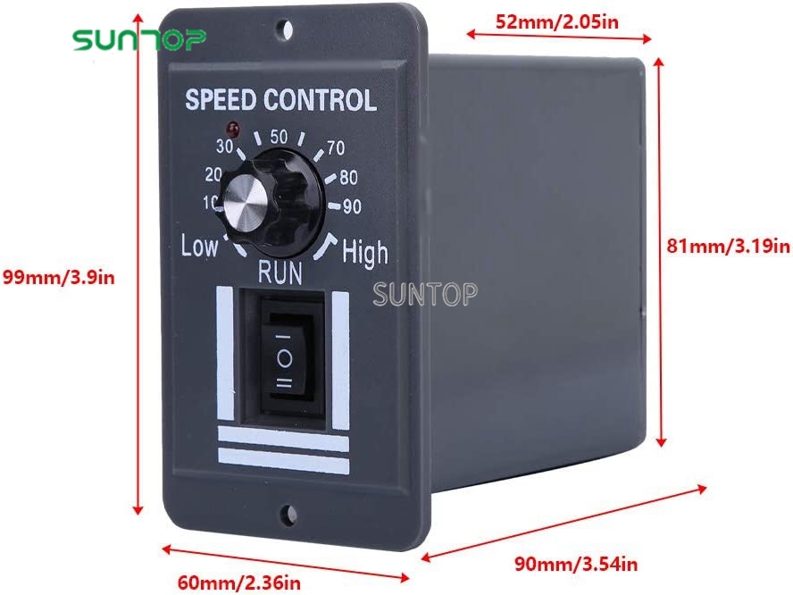 Modulo Regolatore di Velocità Motore DC 5A 90W PWM 12V, Regolatore di Velocità Regolabile DC 4.5V-35V, Interruttore di Controllo ZX-003