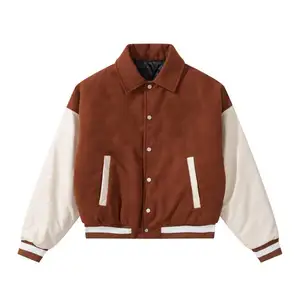 DOVEN OEM Custom Men's Jackets Chenille Embroidery Pattern Baseball Jacket Vintage Patchwork Color Coat Running For Men