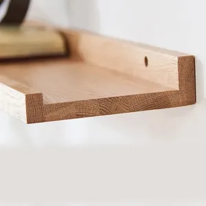 Estante de baño de madera Premium, estante de cocina para cuarto de ducha montado en la pared, almacenamiento de cosméticos, estante de pared de entrada multiusos, <span class=keywords><strong>tabique</strong></span> sólido - Product Image 1