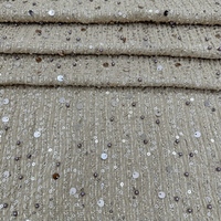 Tissus en tweed brodés de perles et de paillettes 100 % polyester, sur mesure en usine, pour robes, sacs, manteaux d'automne et d'hiver pour femmes et filles