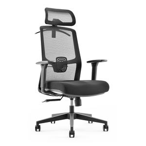 Chaise de bureau ergonomique pivotante moderne de haute qualité avec appuie-tête réglable en hauteur, structure métallique robuste pour personnes corpulentes - Product Image 1