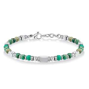 Violet empereur pin Nature <span class=keywords><strong>pierre</strong></span> perlée Bracelets en acier inoxydable noir mat bleu pin noix <span class=keywords><strong>pierre</strong></span> Bracelet bijoux à la mode cadeaux - Product Image 4