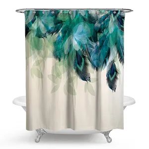 Wasserdichtes Luxus-Badezimmer Neuer wasch barer botanischer Dusch vorhang Dusch vorhang für Badezimmer
