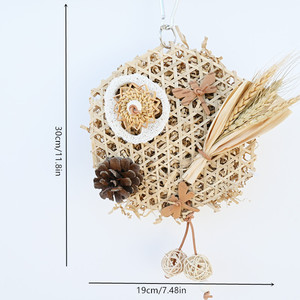 Hot Selling Milieuvriendelijk Hangende Vogel Papegaai Kauwspeelgoed Opvallend Geweven Wijnstok Mat Muur Foerageer Parkieten Zeegras Diverse Speelgoed - Product Image 5