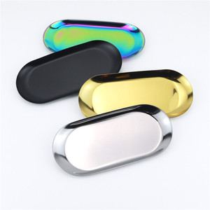 Bandeja Enrollable de Acero Inoxidable de 180*85mm con Logotipo Personalizado, Plato Metálico para Servir, Accesorios para Fumar y Tabaco - Product Image 4