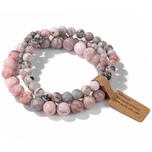 Pulsera Elástica de Cuentas Redondas de Rodonita Natural, Unisex, <span class=keywords><strong>para</strong></span> Yoga, Sanación Energética, Regalo, Joyería - Product Image 1
