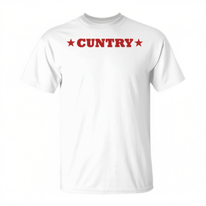 Camiseta Country con diseño de estrella roja, algodón blanco, unisex, talla para adultos - Product Image 2
