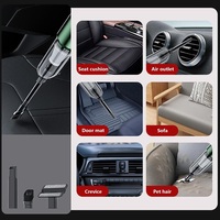Souffleur d'air portable mini de grande capacité 6000 mAh, aspirateur de voiture sans fil pliable 16000 Pa pour le nettoyage automobile