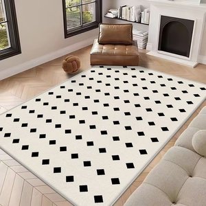 Alfombra nórdica rectangular de gama alta, Alfombra de dormitorio blanca con viento silencioso de Color liso, alfombra ligera de lujo para el hogar y la sala de estar - Product Image 1