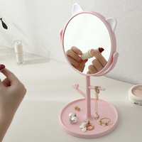 Miroir de maquillage de table de voyage portable beauté ronde pour femmes avec miroirs de courtoisie à main