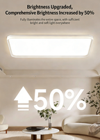 Plafonnier LED ultra-fin sans soudure 50x50cm en aluminium, protection oculaire, pour salon, chambre et salle à manger, style moderne et épuré