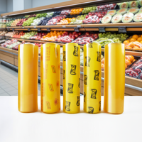 Film étirable PVC souple, imperméable, de qualité alimentaire, auto-adhésif, en rouleau jumbo pour supermarché, fournisseur direct