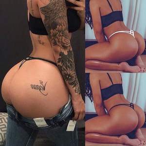 Tanga de bikini de playa de talle bajo con cordones, estilo europeo-americano, ropa interior sexy de tela elástica transpirable, tejido de punto con estampado liso en la cintura. - Product Image 5