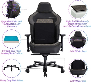 <span class=keywords><strong>Chaise</strong></span> de <span class=keywords><strong>gaming</strong></span> Anji DDP, <span class=keywords><strong>chaise</strong></span> de bureau ergonomique pour PC, grande et haute, pour longues heures de travail, marron - Product Image 4