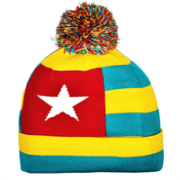 Nouveau bonnet tricoté avec drapeau des Seychelles pour femmes et hommes, bonnet à pompon, bonnet chaud d'hiver, doux, extensible, pas cher, vente en gros personnalisée
