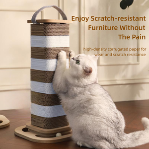 قابل للاستبدال خدش القط طويل القامة من الورق المقوى الزاوية مع الكرة - Product Image 5