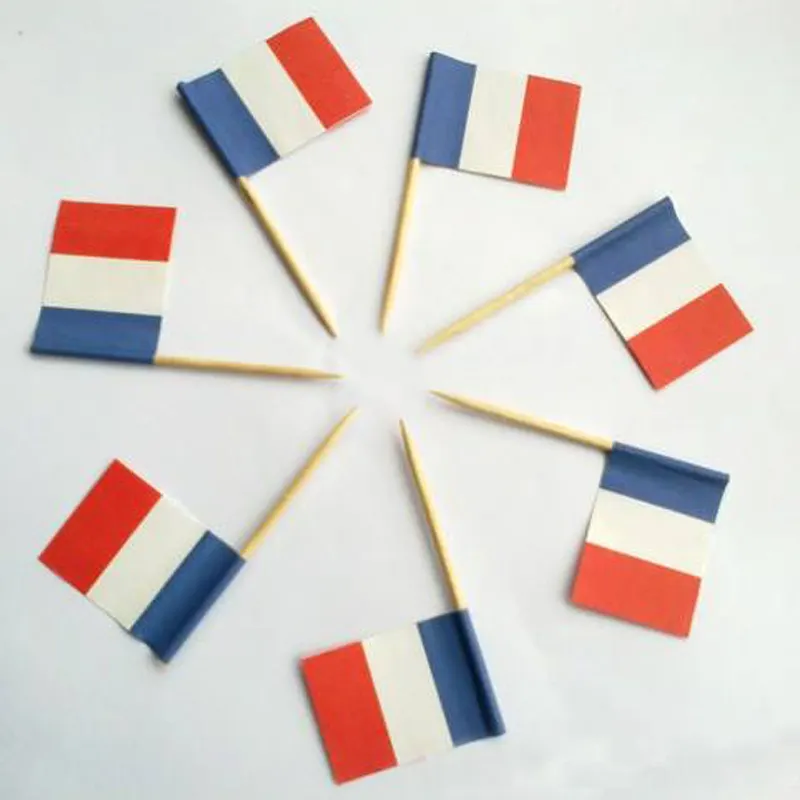 custom design france flag wooden toothpicks