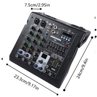 Console audio DJ professionnelle TD4 2 canaux, 48V USB MP3 99 DSP, cartes son et mélangeurs haut de gamme