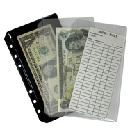 Portefeuille extensible en PVC transparent givré à double poche sans fermeture éclair pour documents scolaires A4 A5 A6 A7 et organiseur