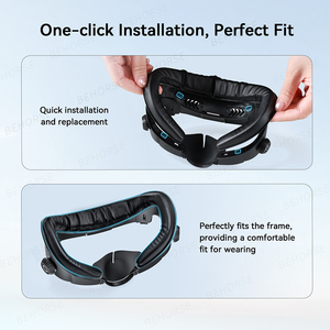 Protezione Facciale per Oculus Quest 3, Interfaccia Magnetica in Seta Ghiacciata/Pelle PU, Maschera Traspirante per Accessori <span class=keywords><strong>VR</strong></span> Meta Quest 3 - Product Image 4