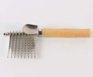 Herramienta de deshedding de mascotas de acero inoxidable con rastrillo de piel de plástico, peine, cepillo, herramientas de aseo para perros - Product Image 4