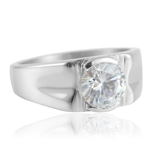 Women's <b>Titanium</b> Steel <b>Ring</b> With Blue Gemstone Bezel Setting Fashion Jewelry Gift - Product Image 3