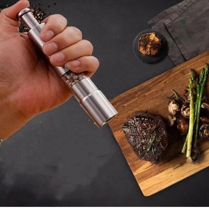 Stainless Steel Salt and <b>Pepper</b> Thumb Push Button for Hand Operation Thumb Press Peppercorns Sea Salt Spices - Product Image 4
