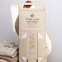 Boîte cadeau en carton gris rigide magnétique pliable avec logo personnalisé, écologique, auto-assemblable, emballage plat, pliable, de luxe, pour vêtements et chaussettes