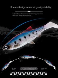 Skimming SHARK 38g เหยื่อ Bionic เหยื่อนุ่มพีวีซีหลากสีหางตัวทีขนาดใหญ่สำหรับปลาคาร์พ<span class=keywords><strong>ทะเล</strong></span>ตกปลา Luya Fin lurebait - Product Image 5