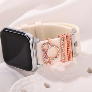 Per <span class=keywords><strong>Apple</strong></span> <span class=keywords><strong>Watch</strong></span> <span class=keywords><strong>44</strong></span> 40mm cinturino in lega di diamanti ciondolo Charms anello accessori 5 pz/set CSS029 - Product Image 4
