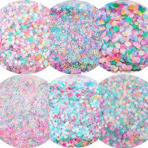 500g/Lotto Paillettes Glitter a Forma di Cuore, Fiocco di Neve e Coniglietto in PVC per Nail Art, Cucito, Accessori per Abbigliamento, Fai da Te, Decorazioni Festive, Coriandoli - Product Image 1