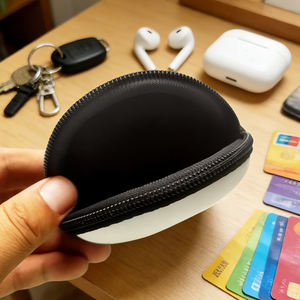 Durable Sublimation Blank Neoprene Zipper Coin Pouch - Single-Sided Printable Round Small Purse for Customized Designs - Product Image 4